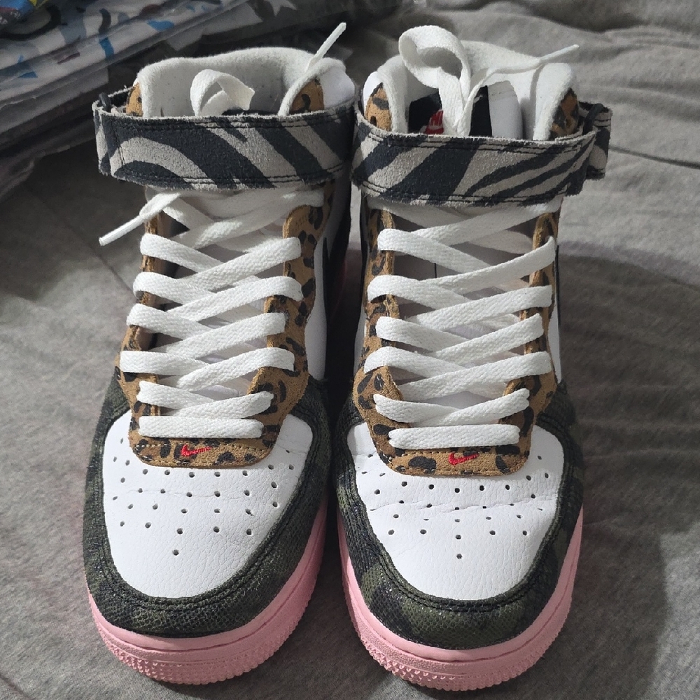 Animal Print High-Top Sneakers